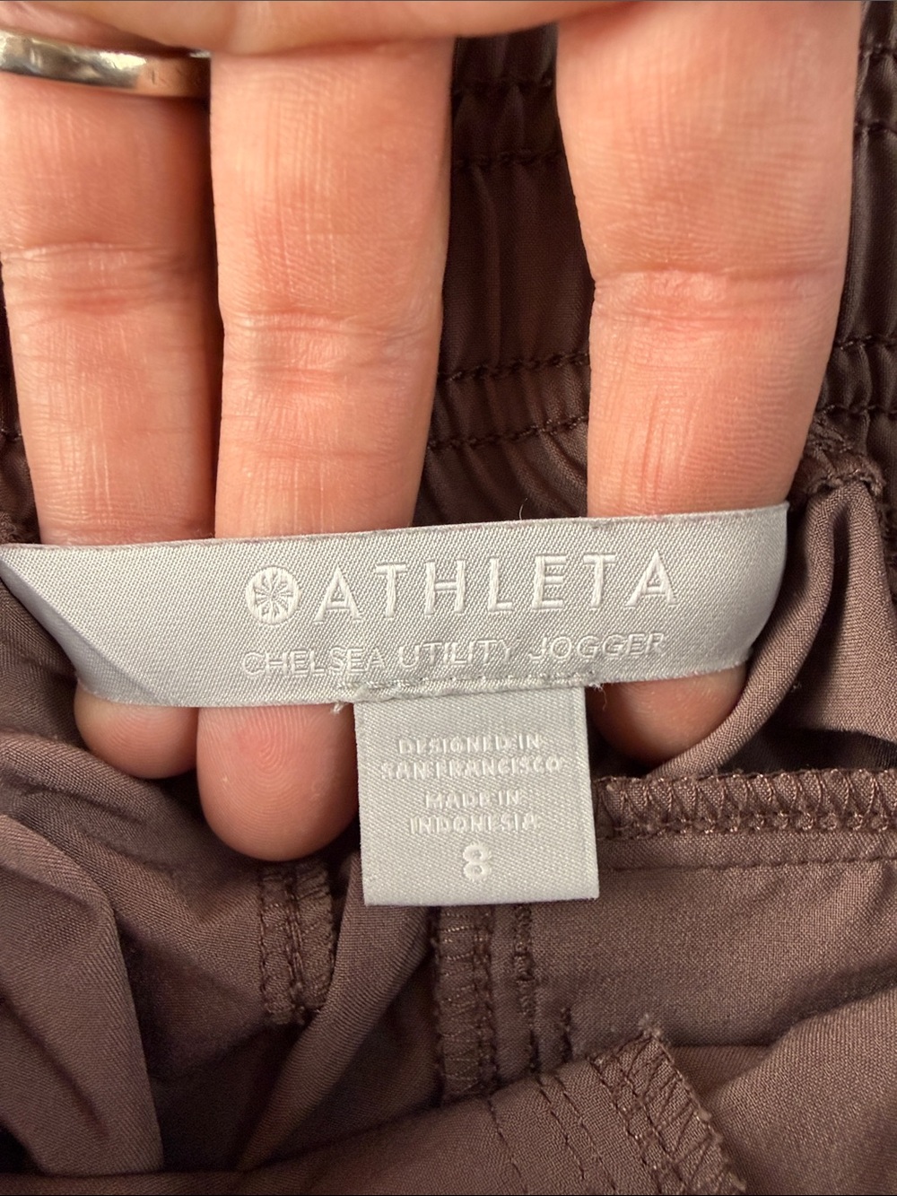 Athleta Chelsea Utility Joggers Brown Women's Size 8 Cargo Hiking EUC - Picture 10 of 11